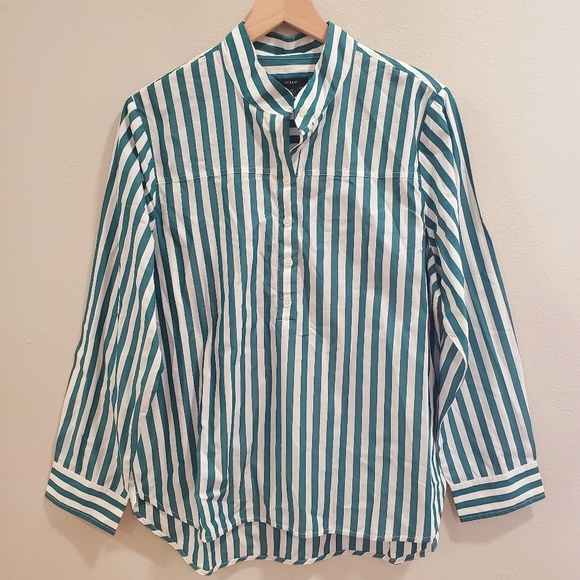 J. Crew Tops - NWOT J Crew Button Up Top with Mock Collar Size 12